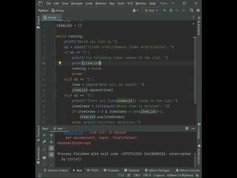 Grocery list program in Python