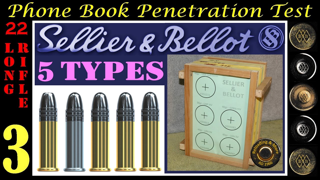 (3 of 5) .22LR [S&B] Phone Book Penetration Test ". 22 Long Rifle - Sellier & Bellot ammo."