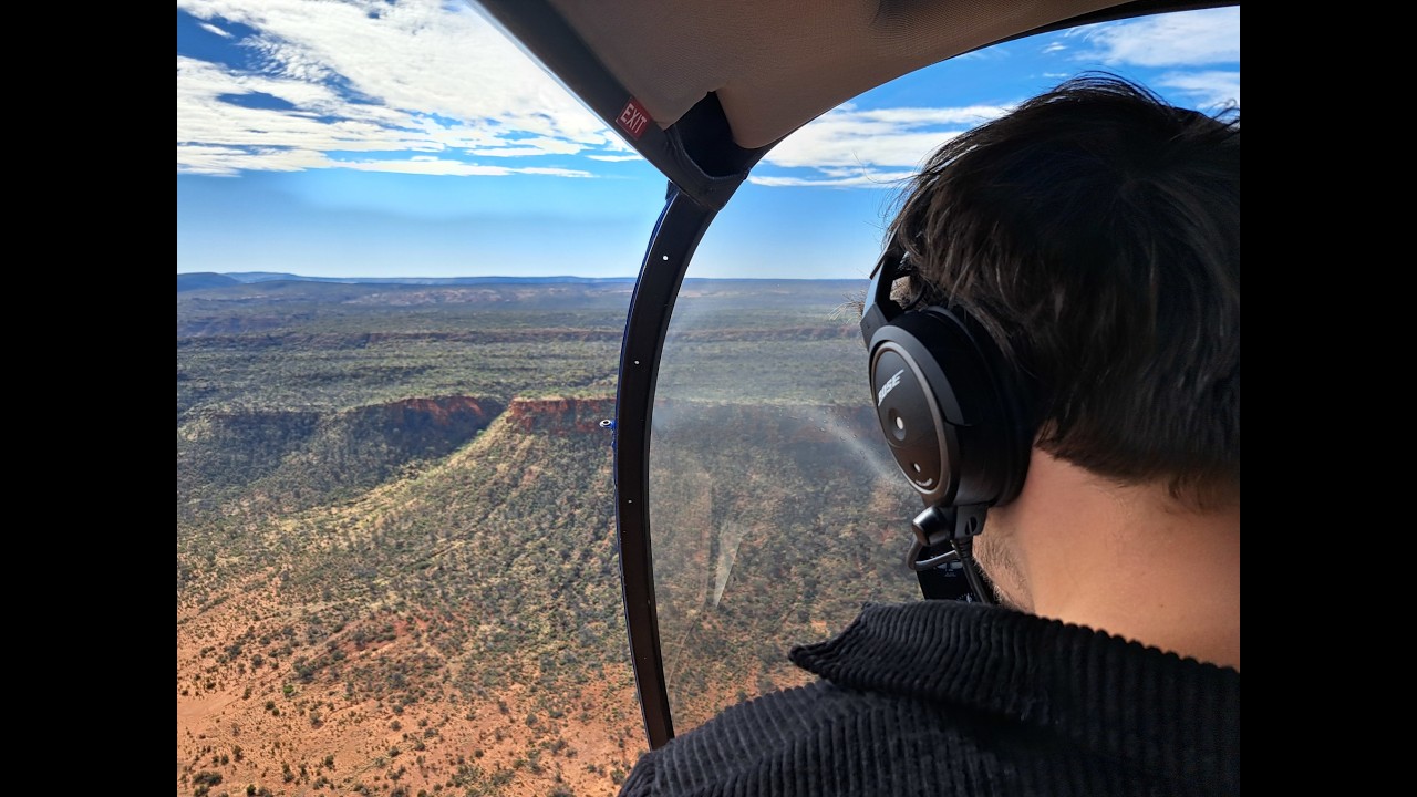A helicopter flight over Kings Canyon in Central Australia
