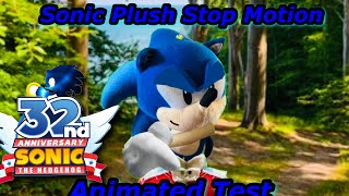 Sonic Plush🌀⚡️: Sonic Plush Stop Motion Test 32nd Anniversary!⚡️🌀