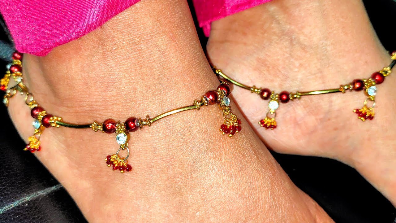 *DIY* Designer Anklet making at home // Homemade Payal // Anklet Making