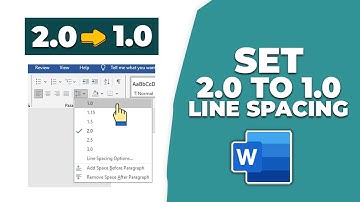 How to set 2.0 to 1.0 line spacing in Word | Step By Step Guide