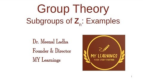 #57: Subgroups of Zn: Examples