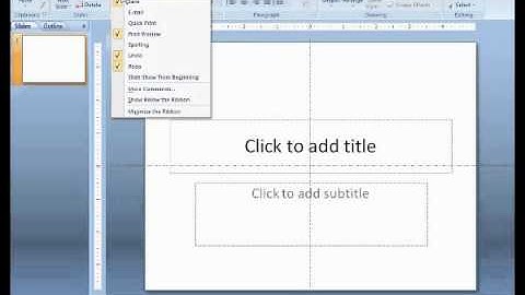 Adding to the Quick Access Tool Bar in PowerPoint 2007