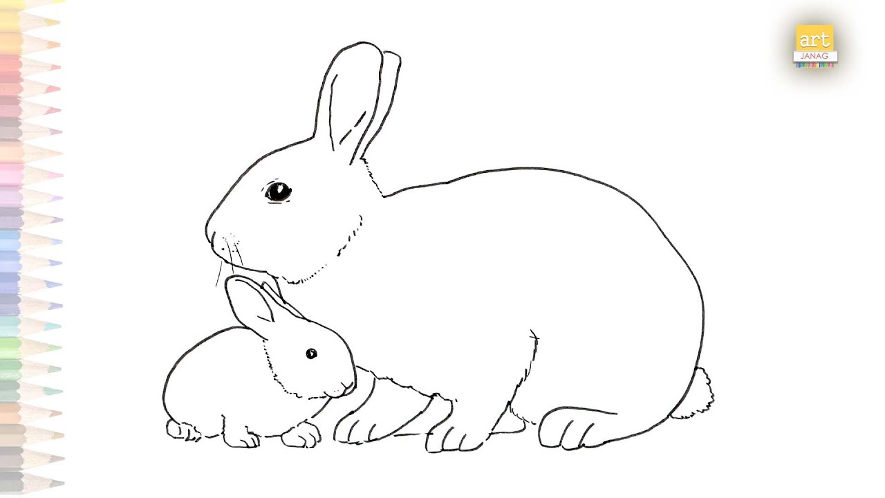 Cute bunny rabbit outline sketch vector illustration 25280062 Vector Art at  Vecteezy