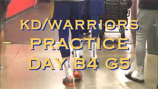 KD\/Durant calf wrapped in ice as Warriors (1-3) walk into practice, day b4 Game 5 NBA Finals at TOR