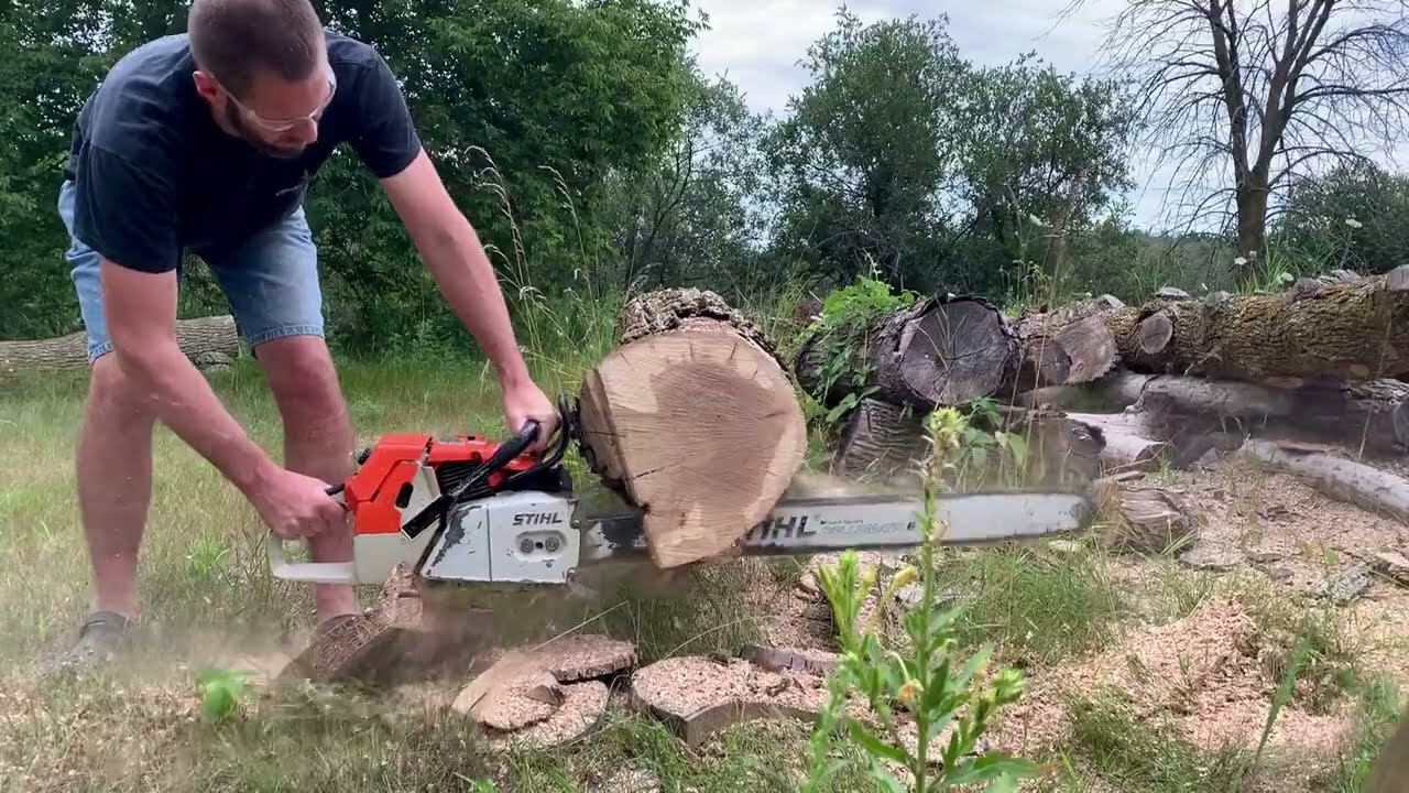 122cc Stihl 084 Red Lever Bucking and Noodling 36” - YouTube