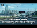 【4K】Driving on expressways in Bangkok Downtown Thailand  April, 2021