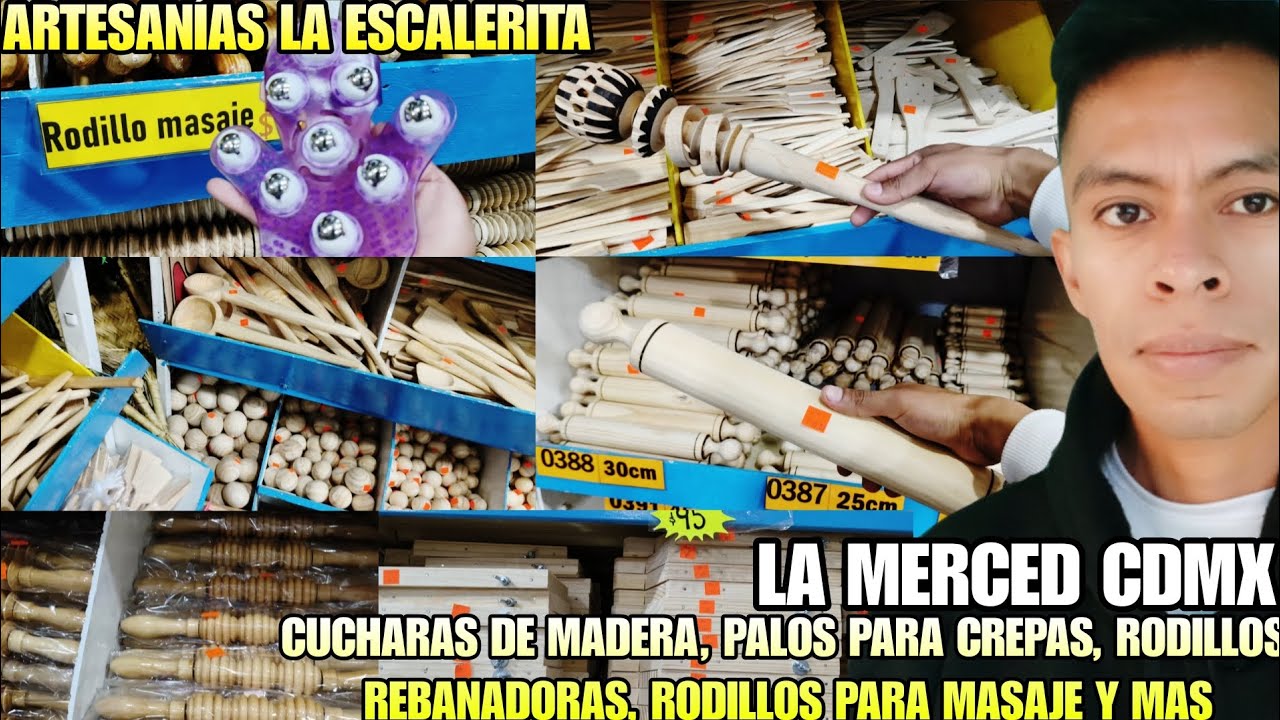 CUCHARAS DE MADERA, RODILLOS DE MADEROTERAPIA Y TODO PARA TU COCINA EN LA MERCED CDMX ❤️😃