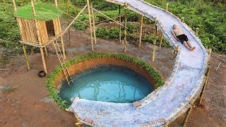 Unbelievable! Smart Boy Build Water Slide Around Swimming Pool Underground