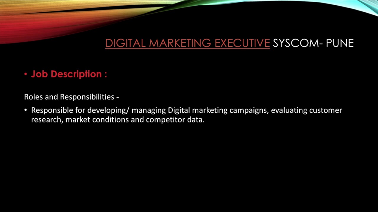 digital marketing executive job