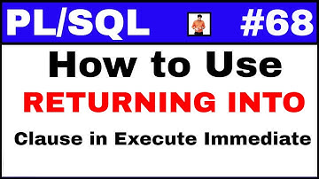 PL/SQL Tutorial #68: RETURNING INTO clause in Execute immediate @TechShooterIN