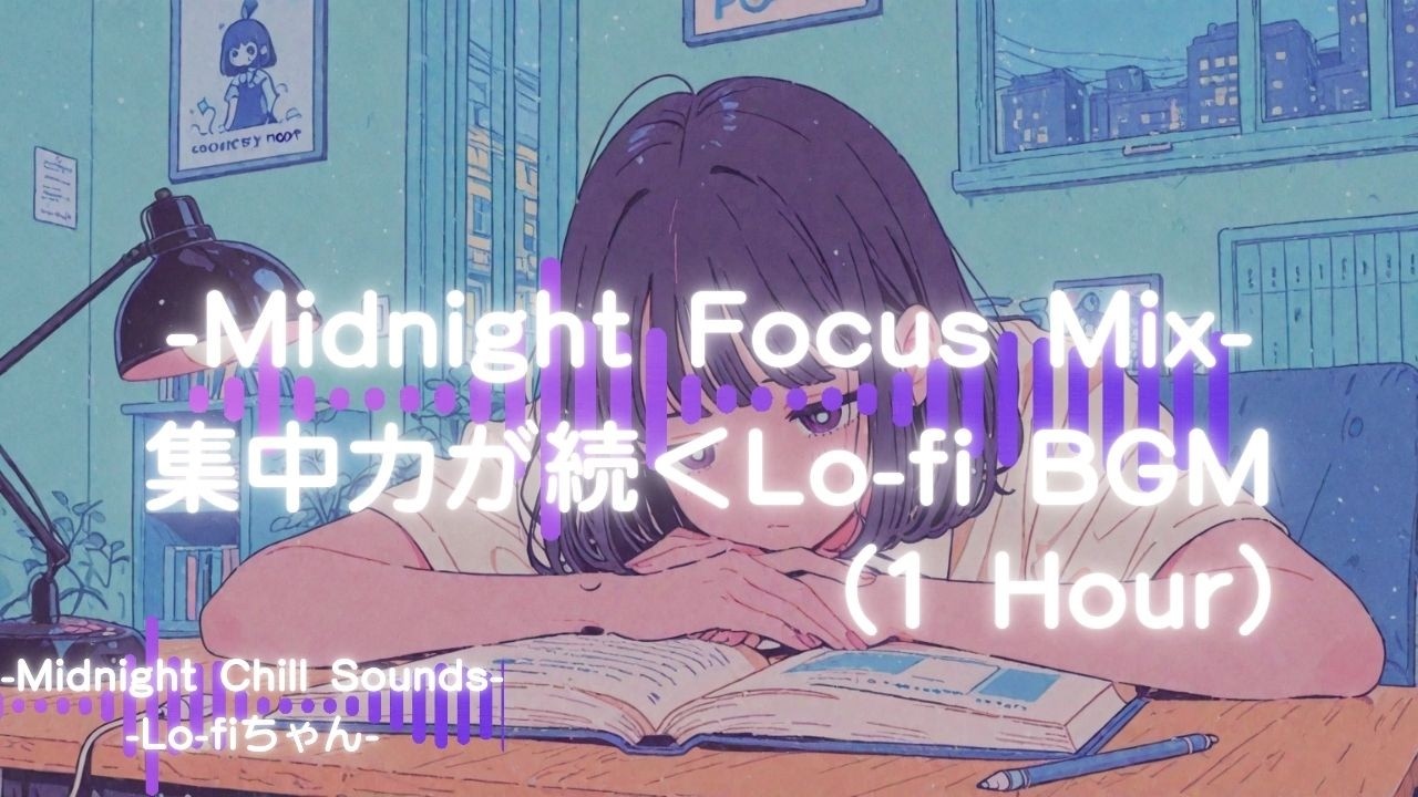【夜作業用】集中できるLo-fi BGM｜勉強・仕事用Chill Mix（1 Hour）④ Night Study｜勉強｜Focus Work  #作業用bgm #作業用lofi #シティポップ