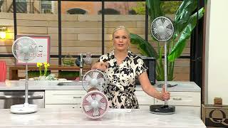 Air Innovations Rechargeable 8" Portable 3-in-1 Fold and Carry Telescopic Fan on QVC