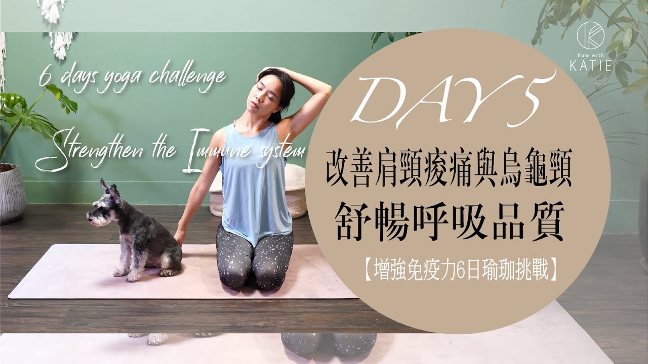 增強免疫力6日瑜珈挑戰-DAY 5.改善肩頸痠痛與烏龜頸舒暢呼吸品質 { Flow with Katie }