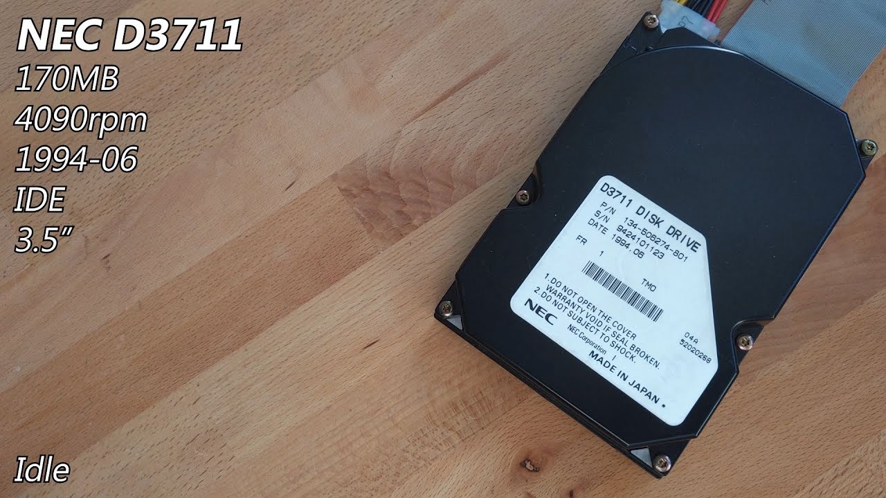 NEC D3711 170MB (1994) Hard Drive Sounds YouTube