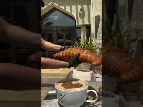 Big  croissant at Boho Dubai #shorts #shortsvideo #travel #croissant #dubaifood #dubai#desserts