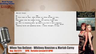 🎙 When You Believe - Whitney Houston & Mariah Carey Vocal Backing Track with chords and lyrics