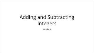 Worksheet 1 Adding and Subtracting Integers