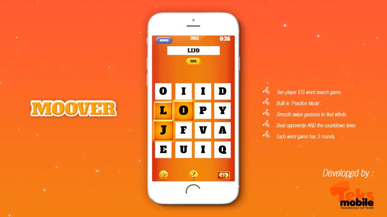 MOOVERS - Multiplayer Word Search Game App From TEKNOWLEDGE