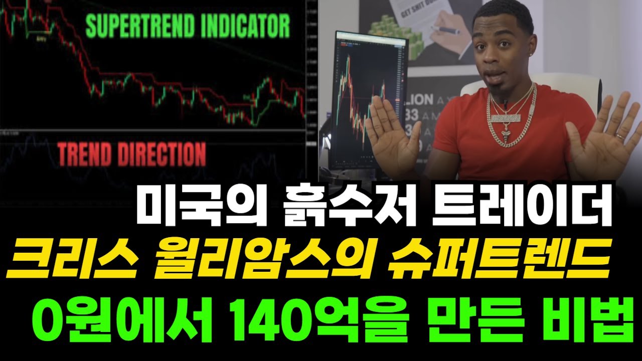 미국 흙수저 트레이더가 거지에서 140억을 번 비밀을 공개합니다  크리스윌리암스의 슈퍼트렌드매매법 실전 세팅 공개 #매매기법 #기술지표 #트레이딩