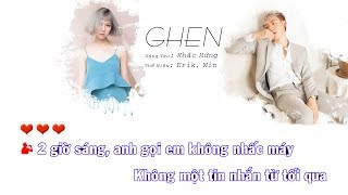 [KARAOKE]✅ Ghen - Erik, Min || P.T.C KARAOKE (Beat Chuẩn)