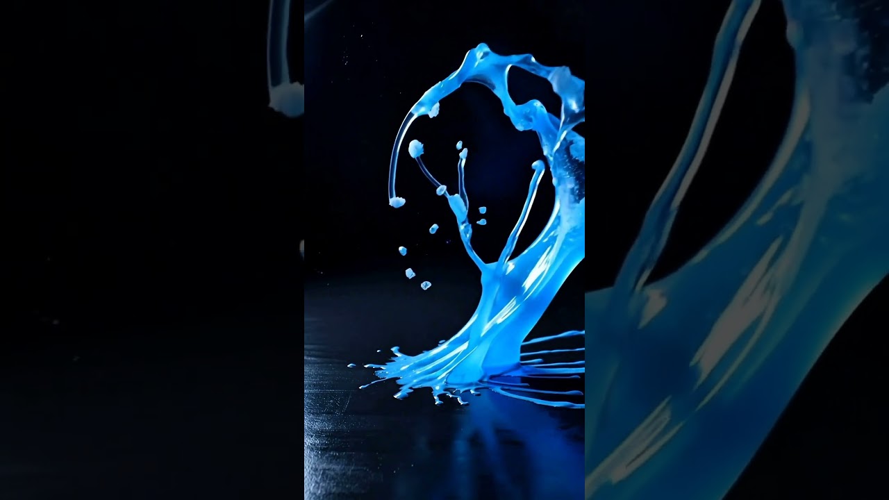 Violet Slime Splash ASMR  (💙🧊 Cool Blue Glow Slime with Frozen Glitter) 