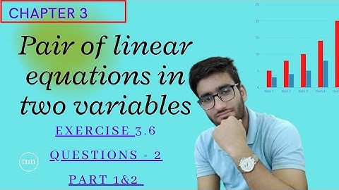 pair of Linear Equations In Two Variables Chapter3 Ex 3.6 Q2 (part1,2. NCERT MATH CLASS 10TH#RDYADAV