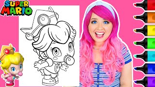 Coloring Baby Peach Super Mario Princess Peach Coloring Page | Ohuhu Art Markers by Kimmi The Clown 14,720 views 3 days ago 4 minutes, 50 seconds