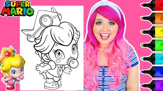 Coloring Baby Peach Super Mario Princess Peach Coloring Page | Ohuhu Art Markers