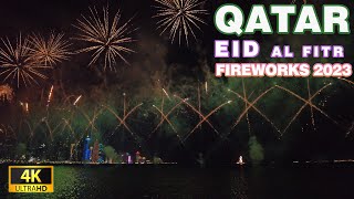 EID FIREWORKS 2023 | Corniche, QATAR | 4K UHD 60fps #qatar #2023 #fireworks