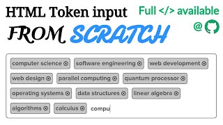 Create your own HTML Tokenfield input - Source code