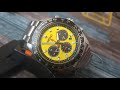 Seiko Prospex SSC929 Speedtimer Solar Chronograph Yellow Dial