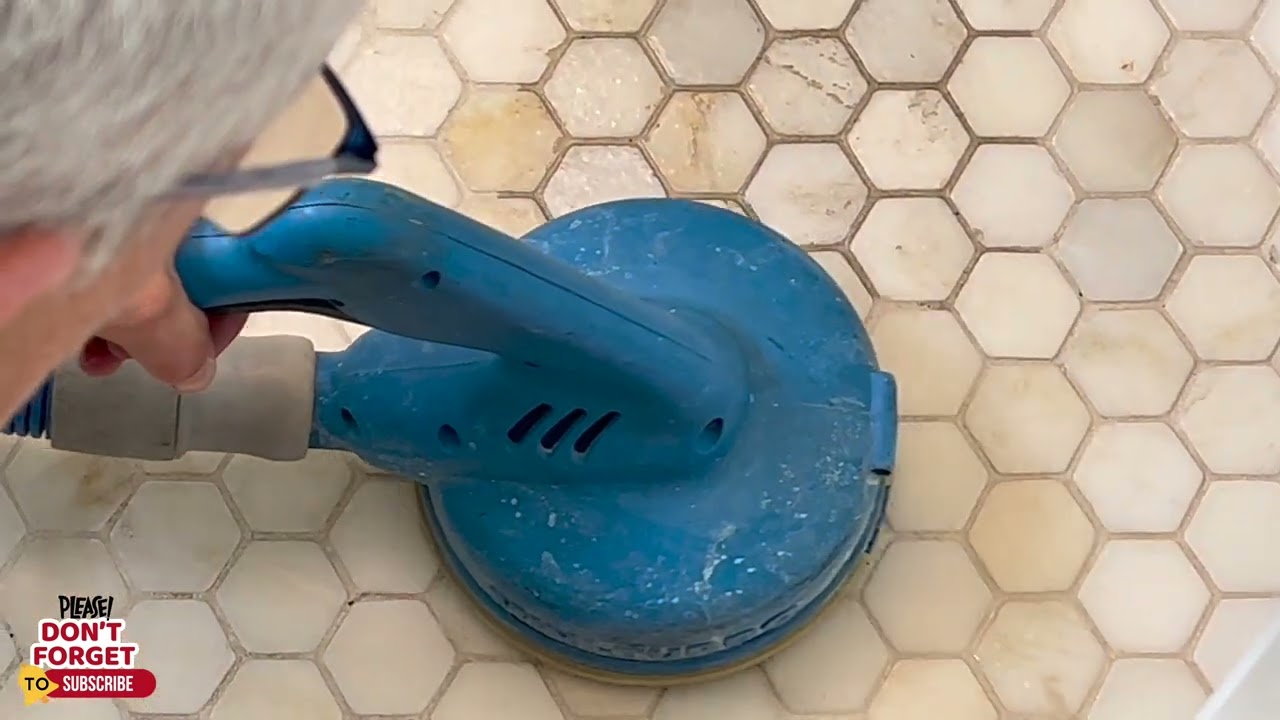 Bathroom Floors Cleaning! Marble and Porcelain Tile and Grout!