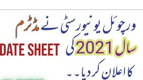 Vu midterm importent annoucment date sheat importent instruction l Aiman Malik Vu l