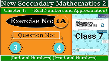 1A Exercise Question No: 3 , 4 Solution Class 7 || D2 Math ||  APS @garrisonwithHaiqa