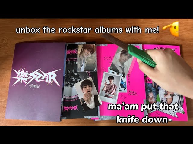 ♡Unboxing Stray Kids 스트레이키즈 8th Mini Album 樂-STAR (Rock, Roll, Limited Star  & Postcard Ver.)♡ 