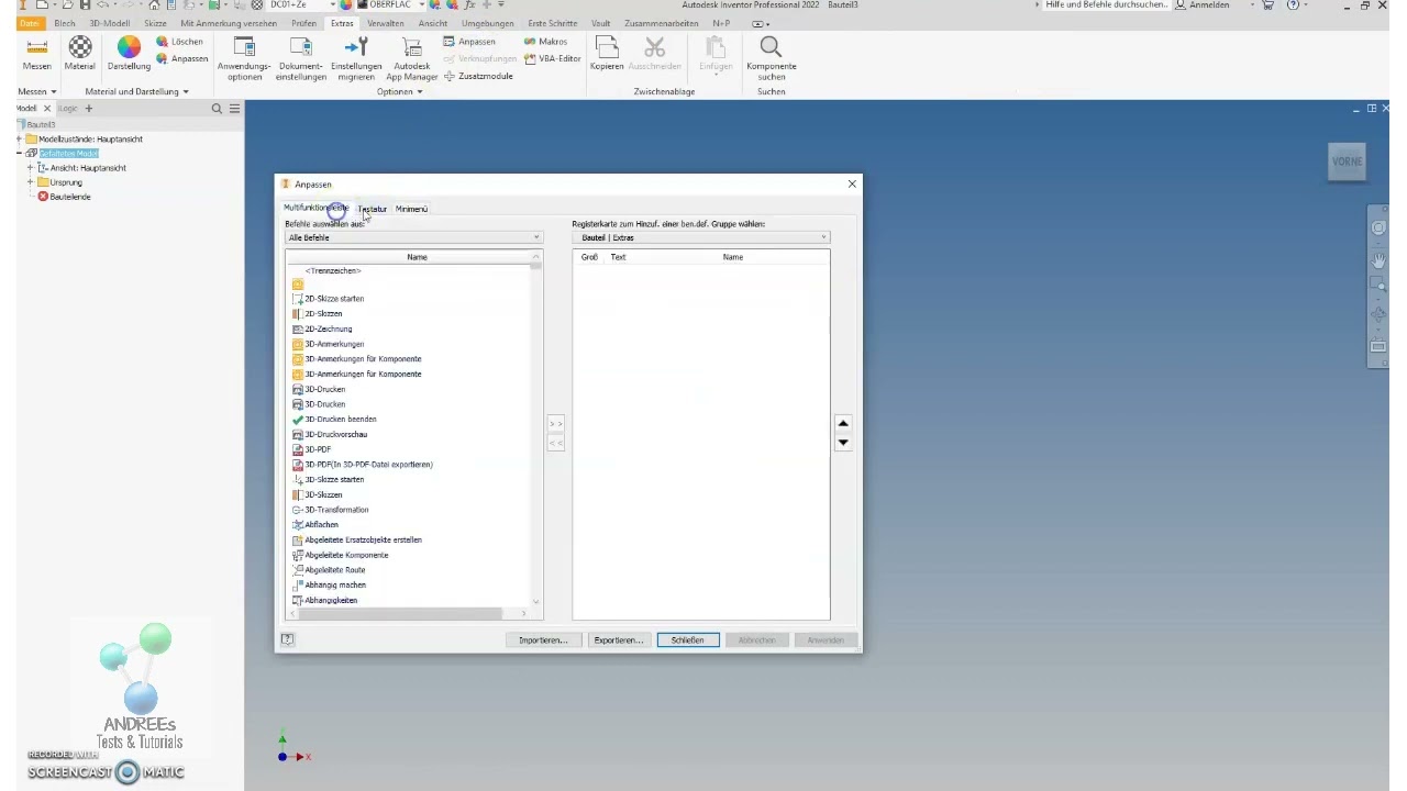 Inventor - Rechte Maustaste geht nicht mehr