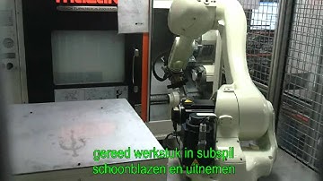 RFA Kawasaki Robotloader with RFA-Raster loading a Mazak lathe