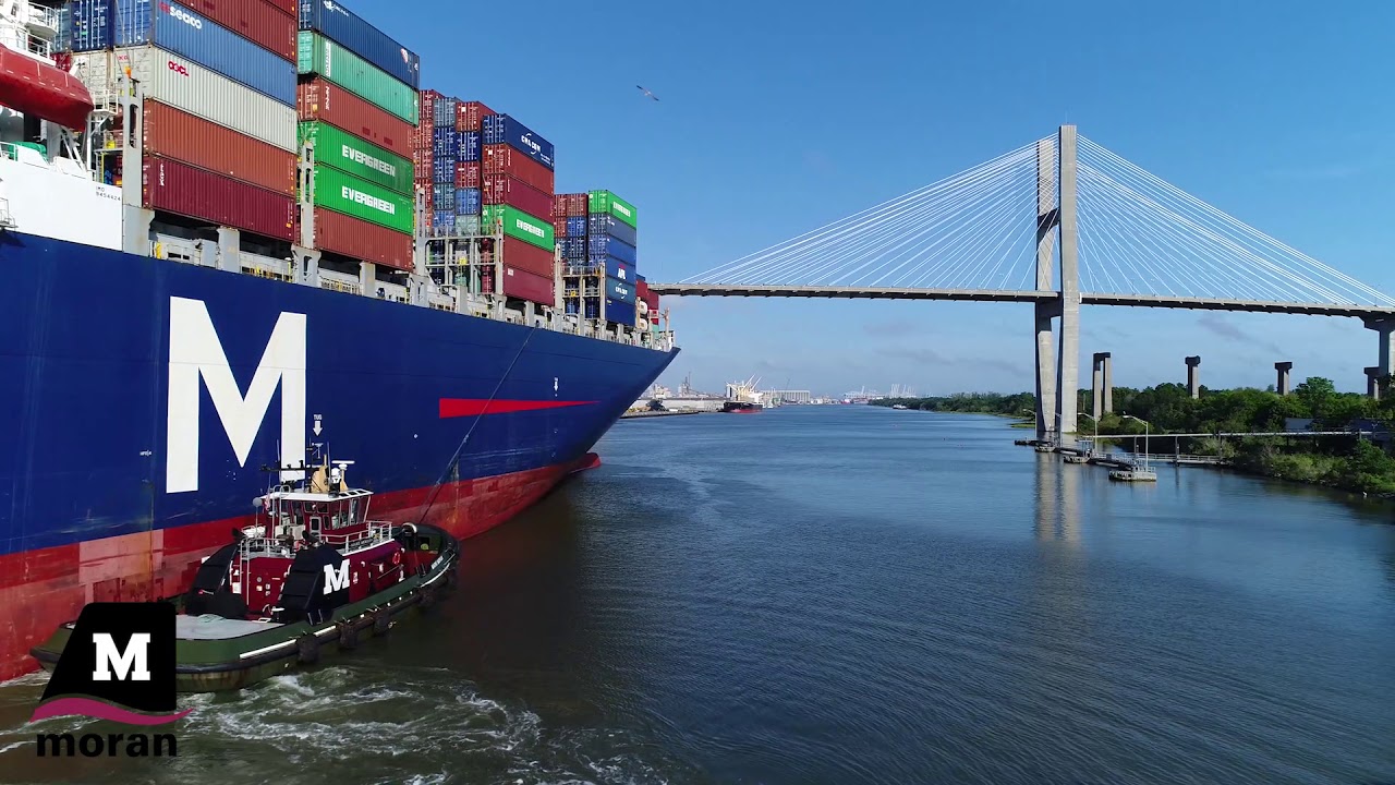 Moran Towing Savannah Tugs Assisting a Container Ship YouTube