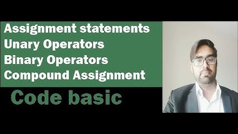 Assignment statements | Unary Operators | Binary Operators | Compound Assignment Statement