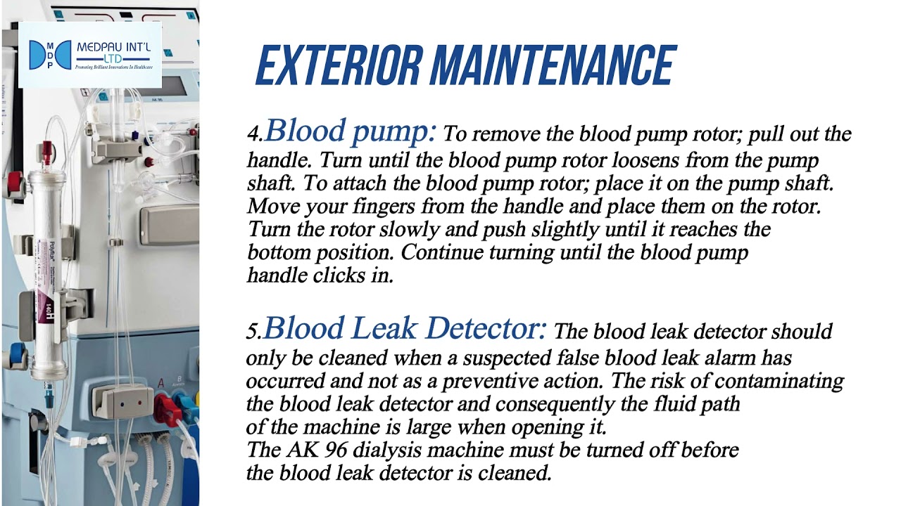 Preventive and Periodic Maintenance of Gambro AK96 Dialysis Machine