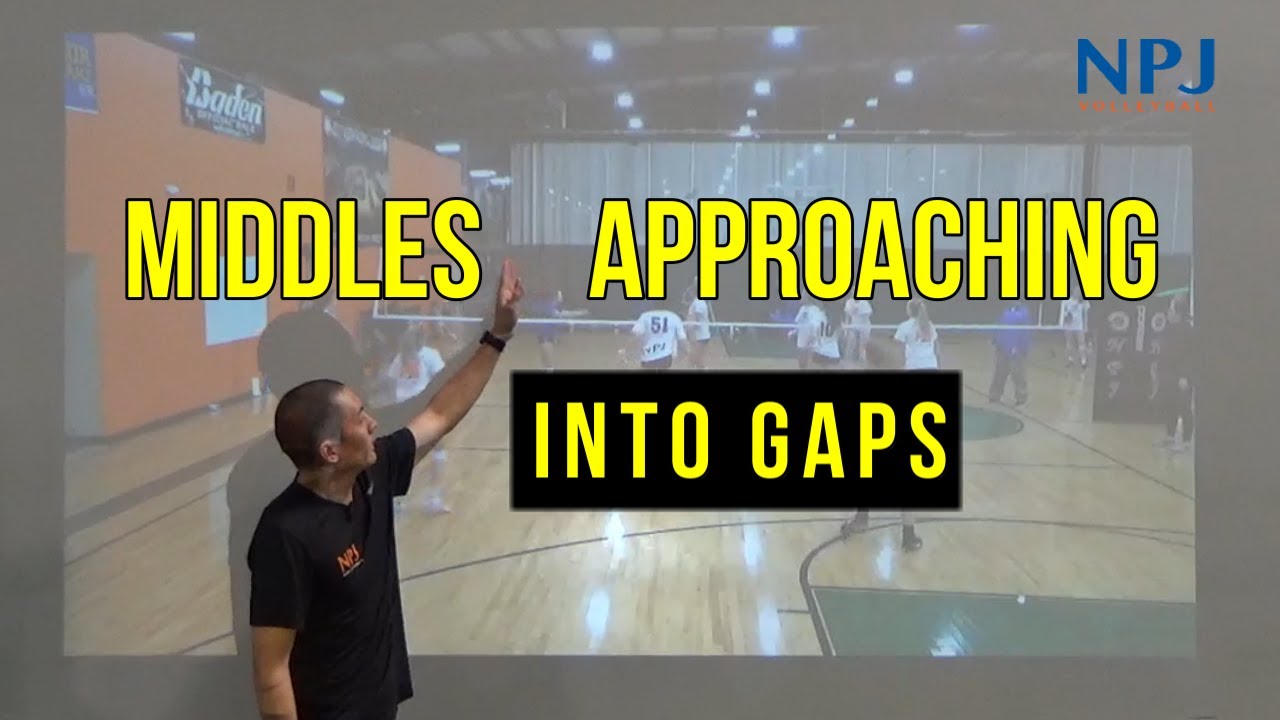 Volleyball middle hitter tips for approaching into gaps Demo of how to keep it coupled in