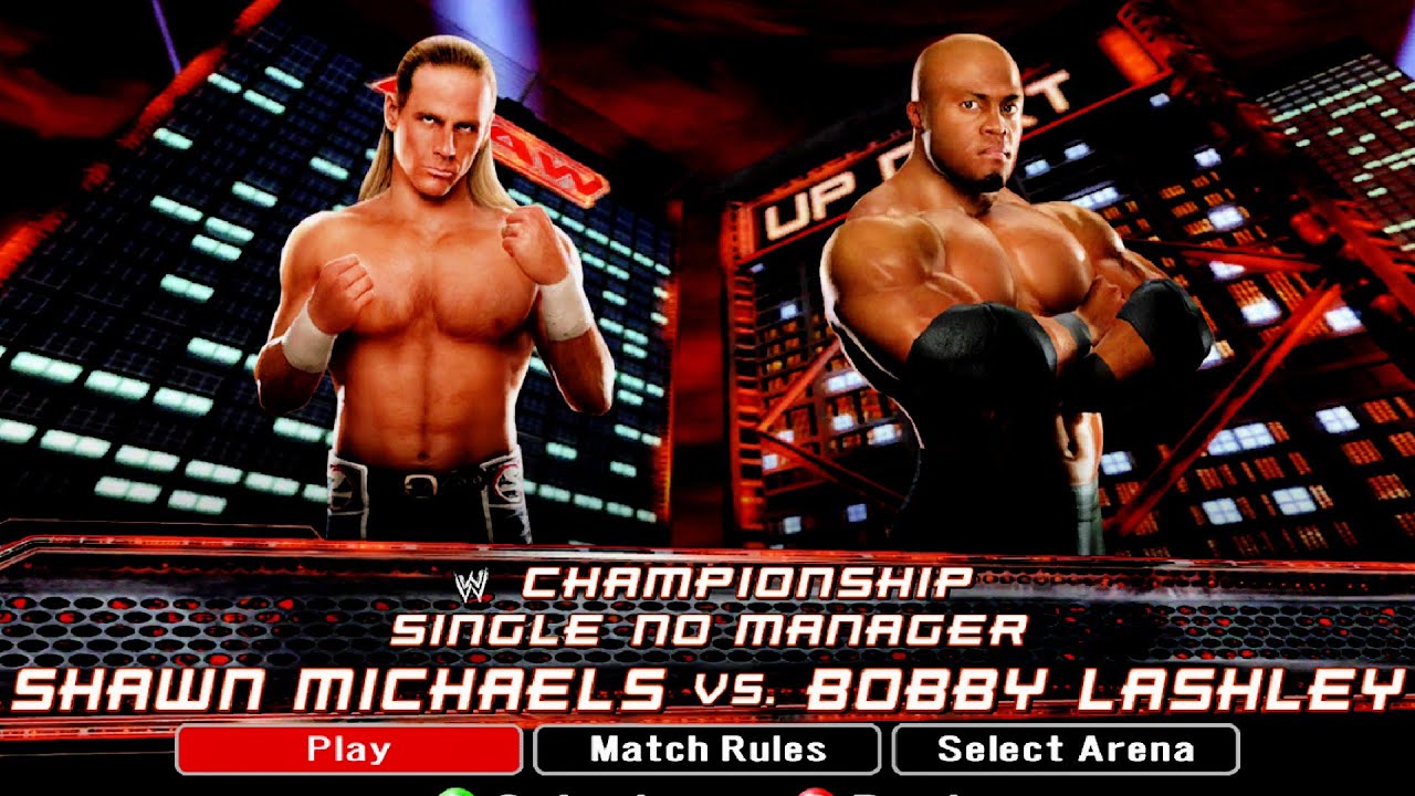 WWE Smackdown vs Raw 2008 Shawn Michaels vs Bobby Lashley WWE