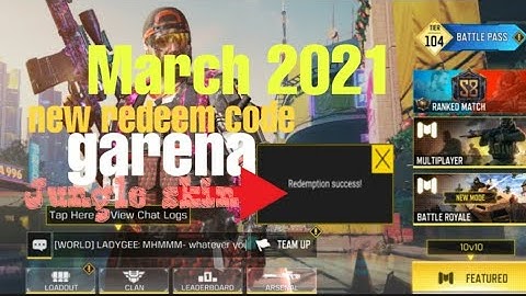 *NEW* march 2021 Redeem code Garena in call of duty mobile