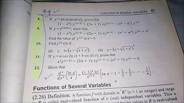 Nth Derivative/ Exercise 2.5/Part 9/Calculus With  Analytic Geometry by SM YUSUF.