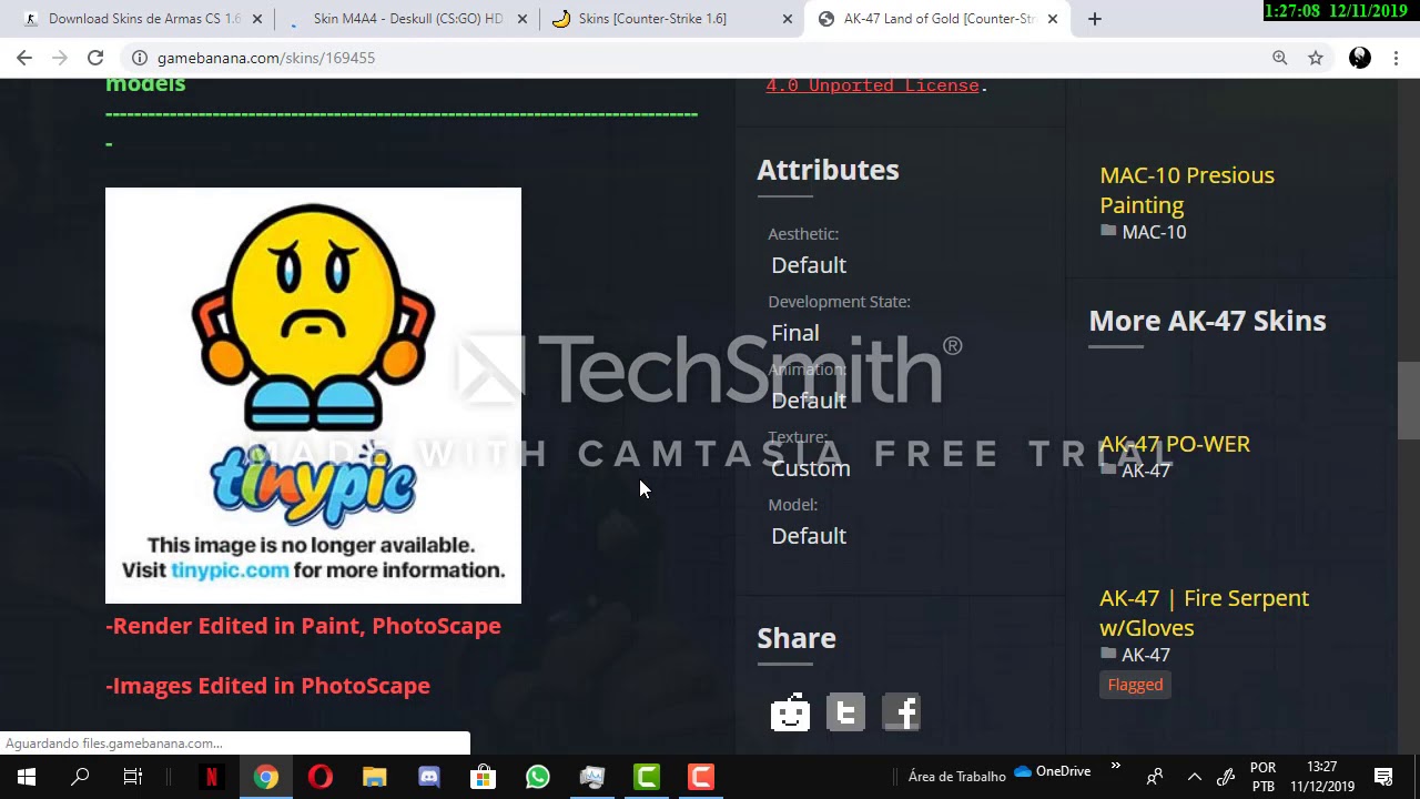 Como colocar skin de arma cs 1 6 youtube