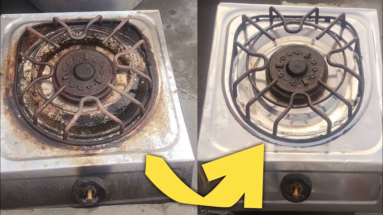 How to Clean Extra Dirty Stove Viral Gas Burner Cleaning Tip Easy tips to clean Stove YouTube
