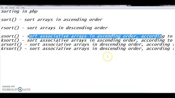 sorting array in php