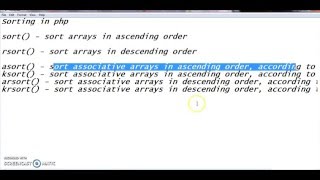 sorting array in php